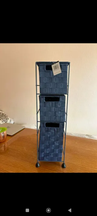 Cajonera de metal y nylon azul