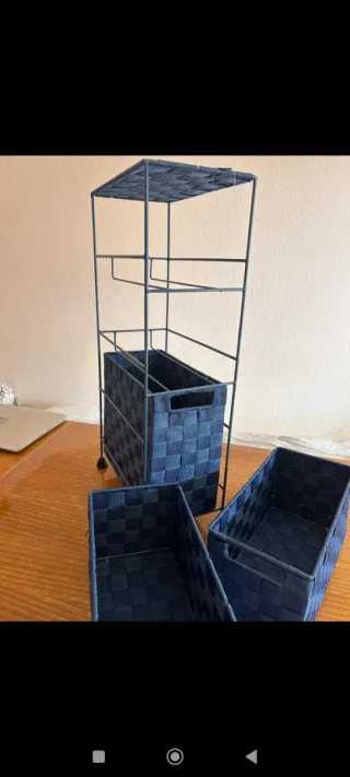 Cajonera de metal y nylon azul