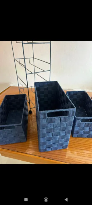 Cajonera de metal y nylon azul