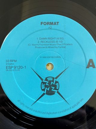 Format "#2" disco vinile acid techno / deep house