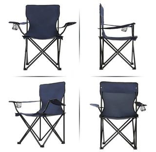 Pack de 4 Sillas Plegables Azules con Portavasos