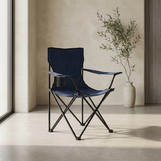 Pack de 4 Sillas Plegables Azules con Portavasos