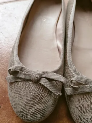 Manoletinas doradas lazo talla 36