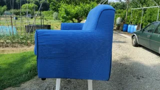 Divano 2 posti blu tessuto