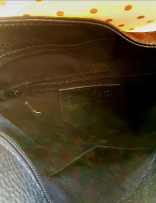 Bolso pequeño piel negro y mostaza