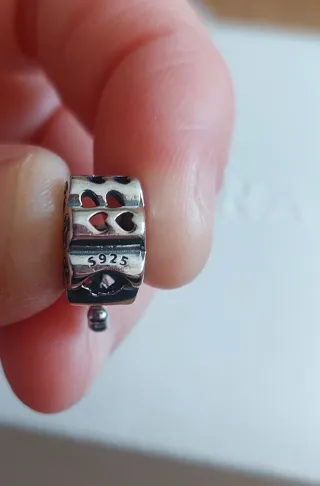 Charm Encantadora Huella Perro Plata S925 Azul