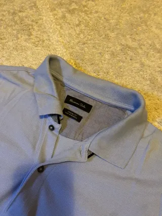 Polo Massimo Dutti Celeste Talla XL