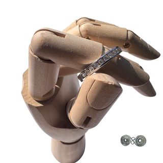 Anello argento fedina con zirconi Misura 15