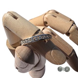 Anello argento fedina con zirconi Misura 15