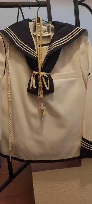 Traje de Comunión Niño  Blanco y azul