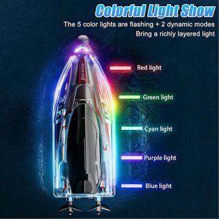 Barco teledirigido alta velocidad luces LED NUEVO