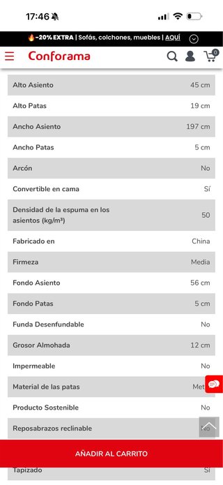 Sofá cama efecto piel envejecida,