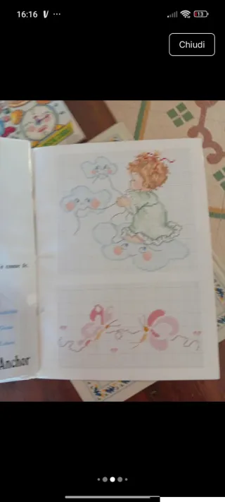 Riviste e libro punto croce