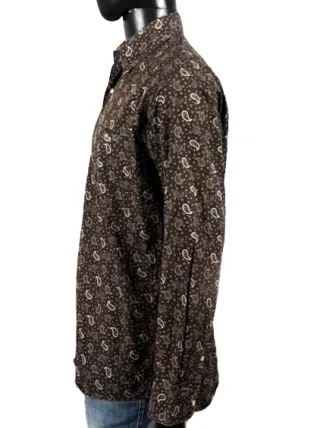 Camicia Lacoste Uomo Paisley Cotone M Marrone