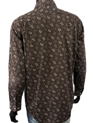 Camicia Lacoste Uomo Paisley Cotone M Marrone