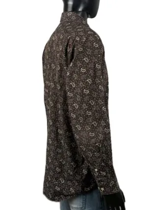 Camicia Lacoste Uomo Paisley Cotone M Marrone