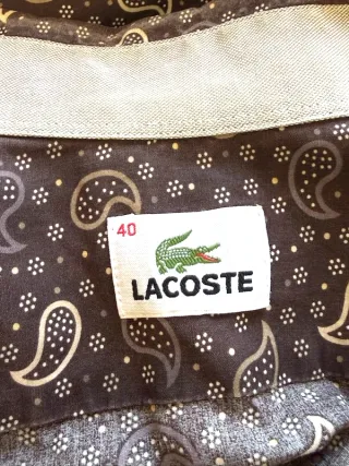 Camicia Lacoste Uomo Paisley Cotone M Marrone