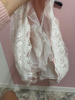 Vestito bambina cerimonia rosa cipria