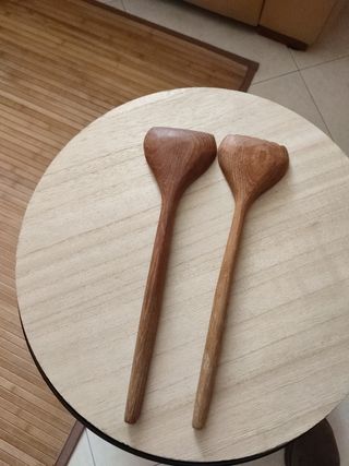 Set posate insalata legno vintage
