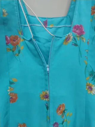 Vestido Flamenco Azul Flores y Lunares