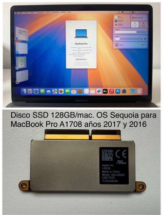 SSD 128GB per MacBook Pro A1708 con macOS Sequoia 2017
