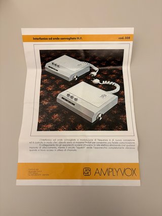 AMPLYVOX INTERFONICO AD ONDE CONVOGLIATE ANNI 70