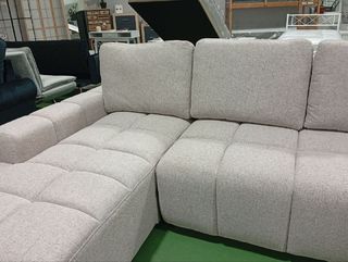 Divano modulare beige/grigio in tessuto