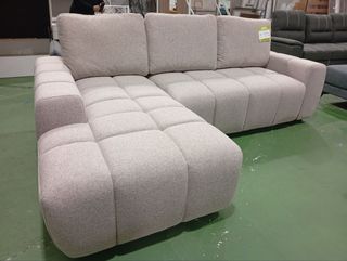 Divano modulare beige/grigio in tessuto