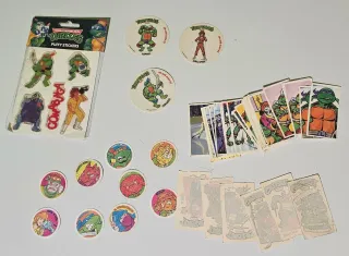 Lote Stickers y Cromos Tortugas Ninja