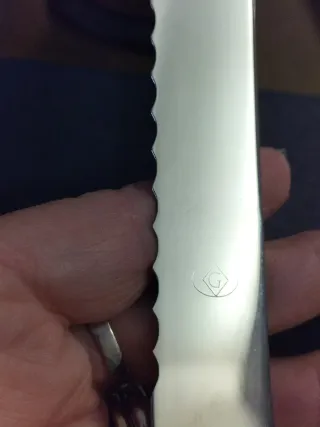 Coltello pane Greggio argento 800