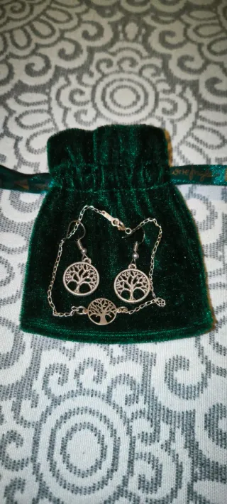 Conjunto plata árbol de la vida