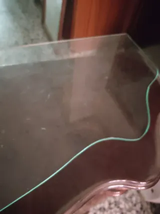 Mueble recibidor madera y cristal