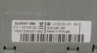 Sistema Audio Radio CD VW TIGUAN PASSAT EOS GOLF 3C8035195 8157647239360