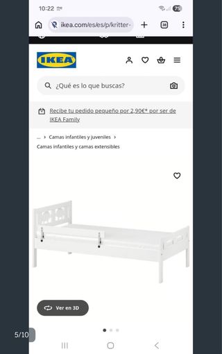 Cama infantil IKEA blanca