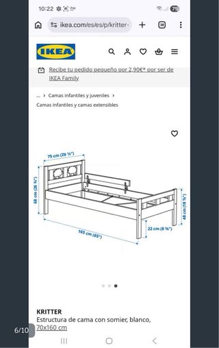 Cama infantil IKEA blanca