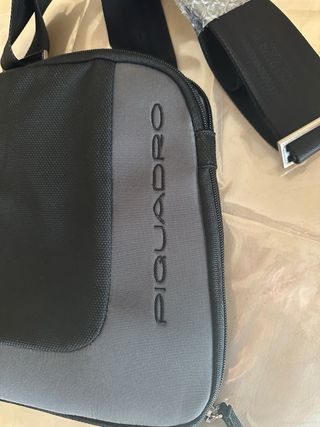 Borsello Piquadro tracolla nero/grigio