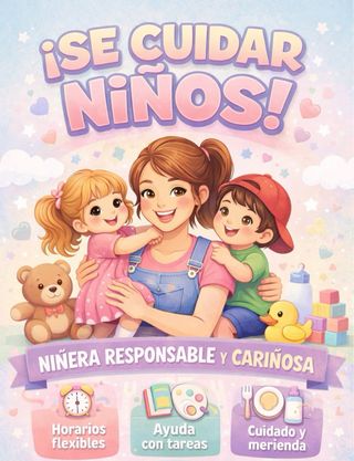 Niñera para niños pequeños con experiencia previa