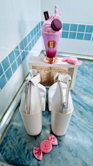 Sandalias blancas de plataforma