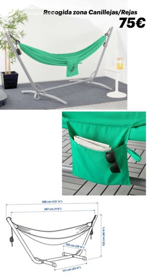 Hamaca con soporte Ikea verde