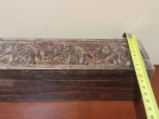 Caja joyero madera antigua tallada