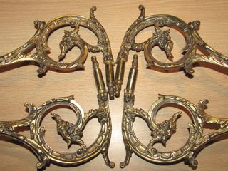 Par candelabros dobles piano Francia XIX L. Pinet