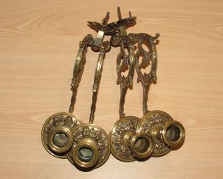 Par candelabros dobles piano Francia XIX L. Pinet
