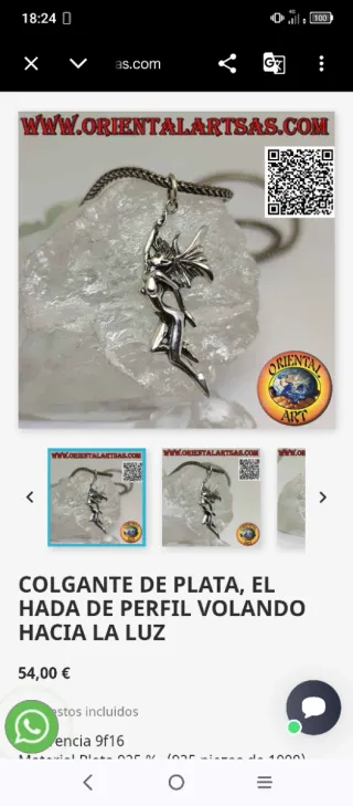 Colgante Hada Plata de Ley