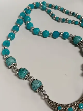 Collana etnica argento e turchese