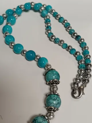 Collana etnica argento e turchese