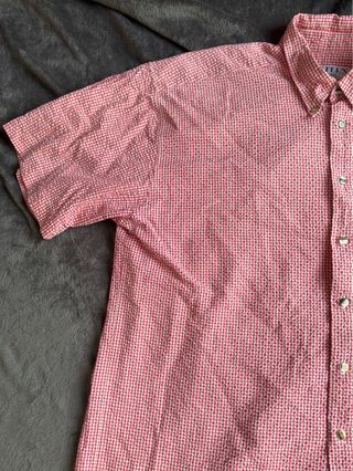 Camisa vintage cuadros rojos manga corta