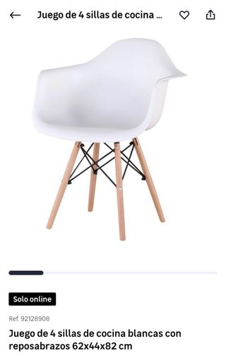 Silla blanca Leroy Merlin con reposabrazos