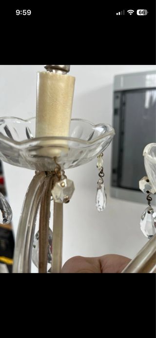 Coppia Applique Vetro e Metallo Lamparas de pared