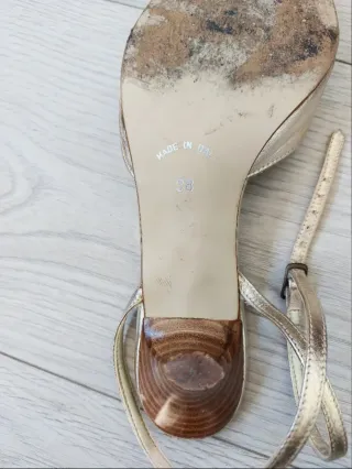 Talla 37/38 - Sandalias Fosco Piel Dorada