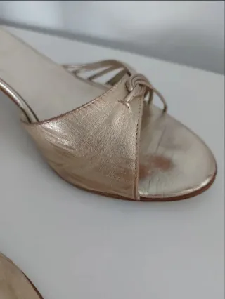 Talla 37/38 - Sandalias Fosco Piel Dorada